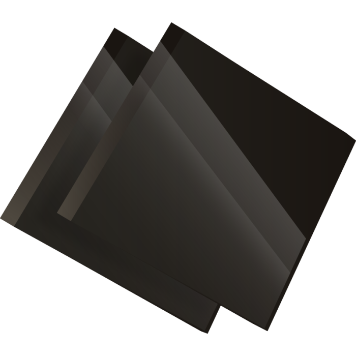 Plaque plexiglass opaque noir brillant coulé sur mesure coulé 3mm