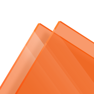 PMMA Coulé Orange Clair Fluo Transparent Setacryl® 1131 - 3mm