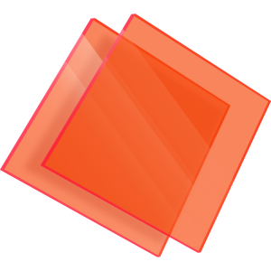PMMA Coulé Orange Foncé Fluo Transparent Setacryl® 1134 - 3mm