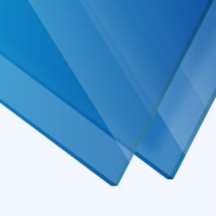 Plaque plexiglass transparent bleu brillant sur mesure coulé 3mm